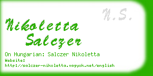 nikoletta salczer business card